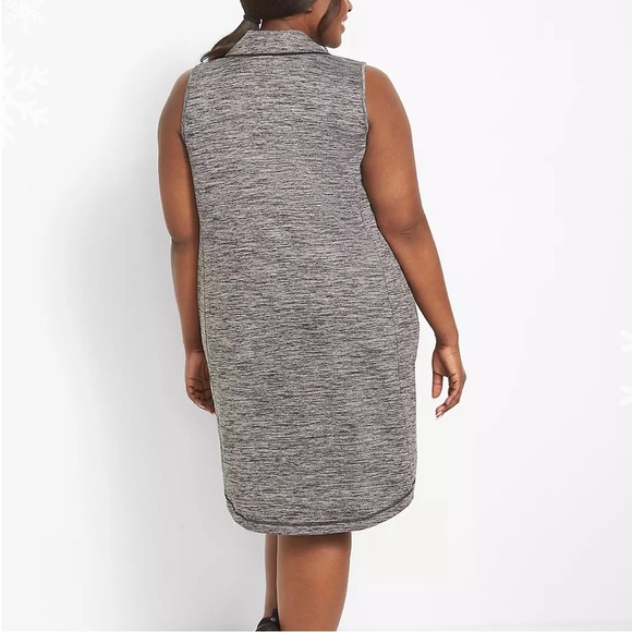 LIVI Active Sleeveless Gray Space-Dye Tunic Athleisure Polo Dress Size 18/20 - Picture 2 of 11